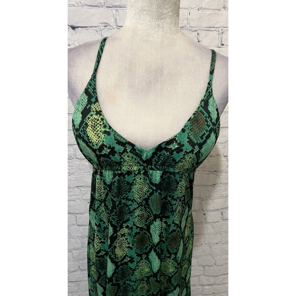 NWT Vintage Apple Bottoms Snake Print Green & Black Maxi Dress. Size Large - Picture 2 of 10